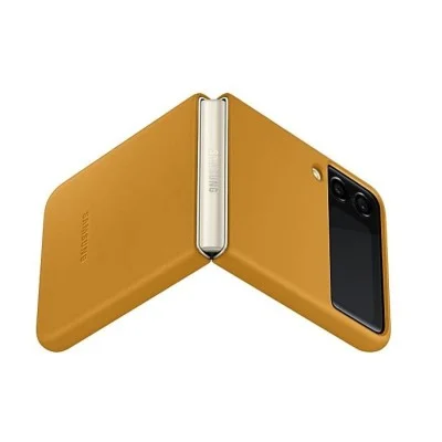 Cover Samsung Z Flip 3 5G Leather - Yellow